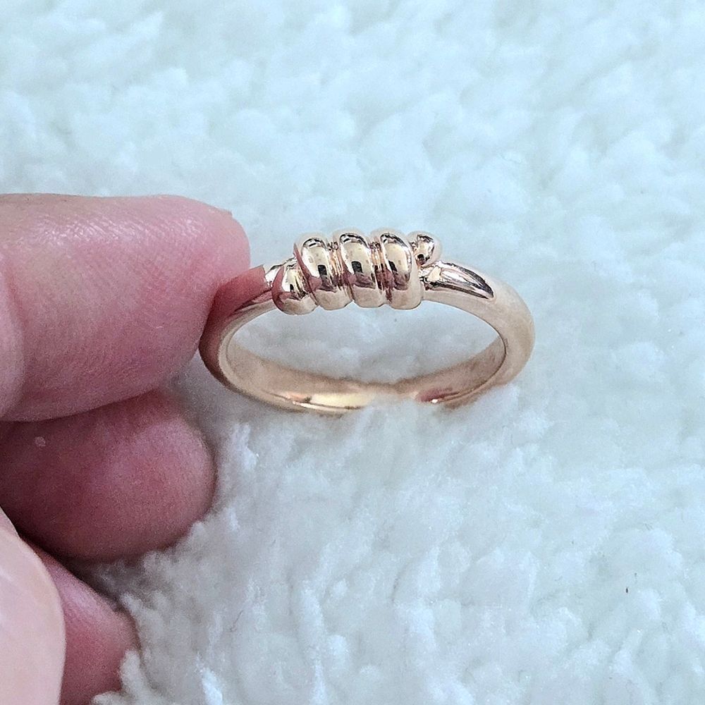 Bronzallure Rope Textured Front Rose🌹 Gold💛  Ring💍